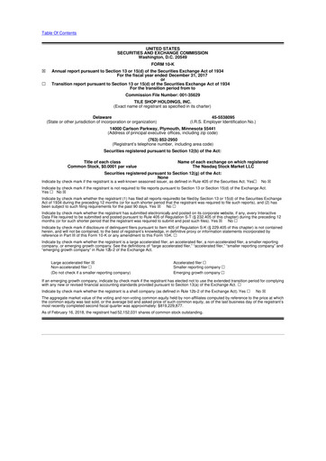 Vorschaubild Tile Shop Holdings 10-K Jahresbericht 2017