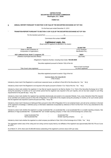 Thumbnail Lightwave Logic 10-K Annual Report 2013