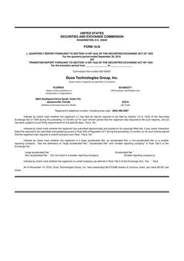 Thumbnail Duos Technologies Group 10-Q Quarterly Report FY2016 