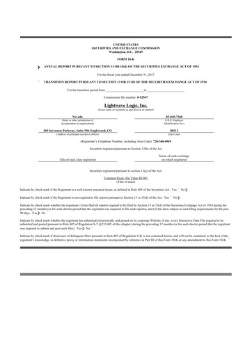 Thumbnail Lightwave Logic 10-K Annual Report 2017