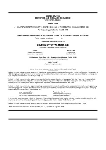 Thumbnail Dolphin Entertainment
 10-Q Quarterly Report FY2018 