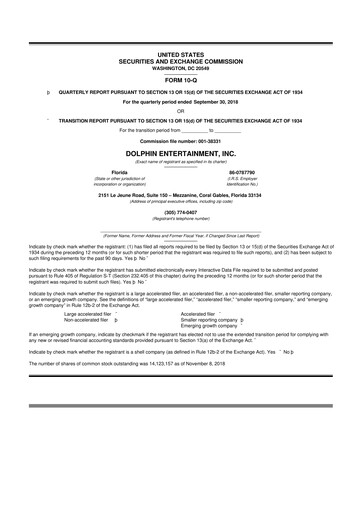 Thumbnail Dolphin Entertainment
 10-Q Quarterly Report FY2018 