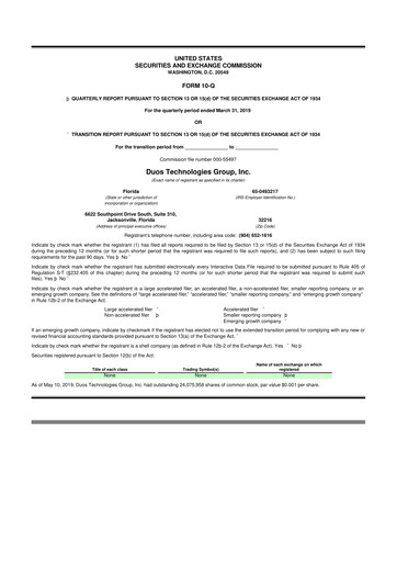 Thumbnail Duos Technologies Group 10-Q Quarterly Report FY2018 