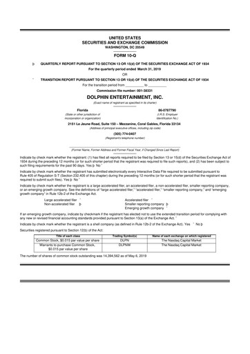 Thumbnail Dolphin Entertainment
 10-Q Quarterly Report FY2019 