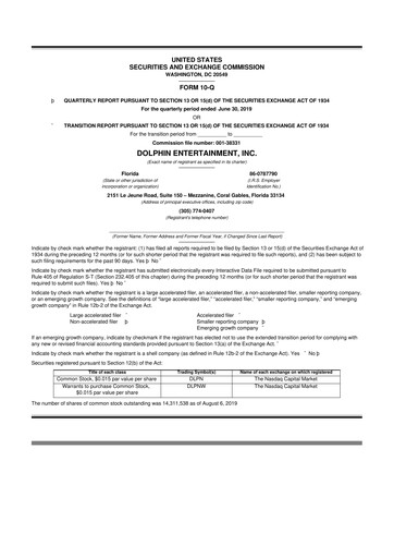 Thumbnail Dolphin Entertainment
 10-Q Quarterly Report FY2019 