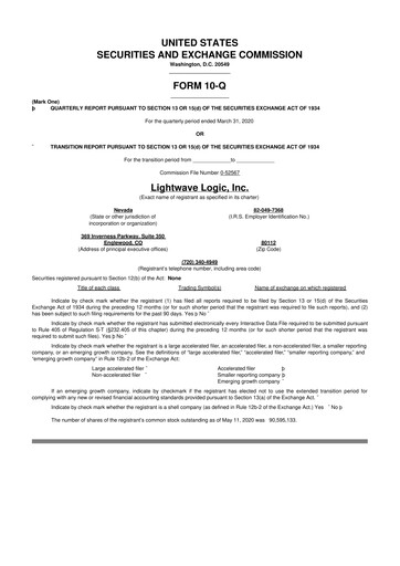 Thumbnail Lightwave Logic 10-Q Quarterly Report FY2020 