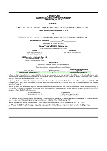 Thumbnail Duos Technologies Group 10-Q Quarterly Report FY2020 
