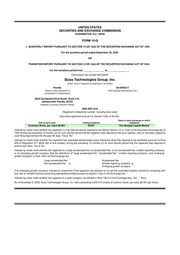 Thumbnail Duos Technologies Group 10-Q Quarterly Report FY2020 