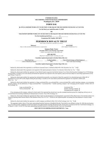 Vorschaubild PermRock Royalty Trust 10-K Jahresbericht 