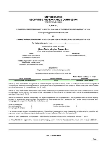 Thumbnail Duos Technologies Group 10-Q Quarterly Report FY2021 