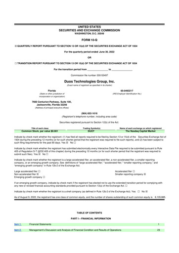Thumbnail Duos Technologies Group 10-Q Quarterly Report FY2022 