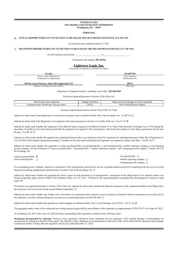 Thumbnail Lightwave Logic 10-K Annual Report 2022