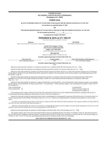 Vorschaubild PermRock Royalty Trust 10-K Jahresbericht 