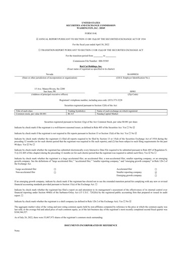 Thumbnail Red Cat Holdings 10-K Annual Report 2022