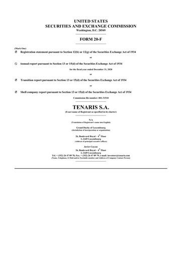 Thumbnail Tenaris 20-F Annual Report 2019