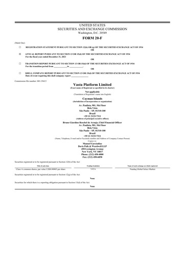 Miniature Vasta Platform 20-F Rapport annuel 2021