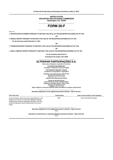 Thumbnail Ultrapar Participacoes 20-F Annual Report 2021