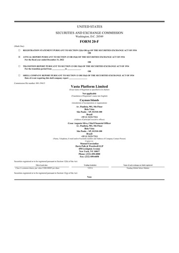 Miniature Vasta Platform 20-F Rapport annuel 2022