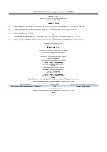 Thumbnail Zenvia 20-F Annual Report 2022