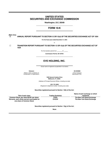 Thumbnail Eve Holding, Inc. 10-K Annual Report 2023