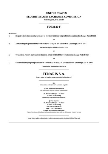 Thumbnail Tenaris 20-F Annual Report 2023