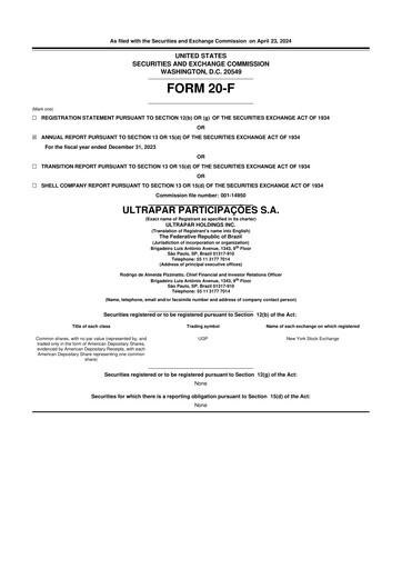 Thumbnail Ultrapar Participacoes 20-F Annual Report 2023