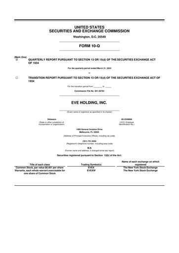 Thumbnail Eve Holding, Inc. 10-Q Quarterly Report FY2024 