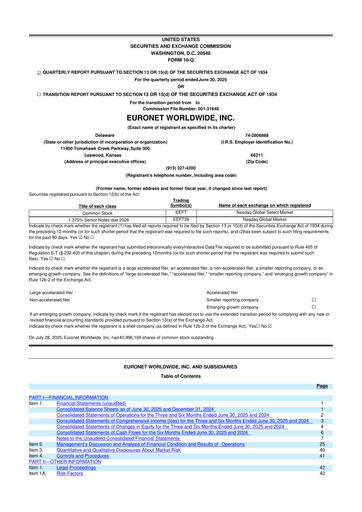 Vorschaubild Euronet Worldwide
 10-Q Quartalsbericht 2025 