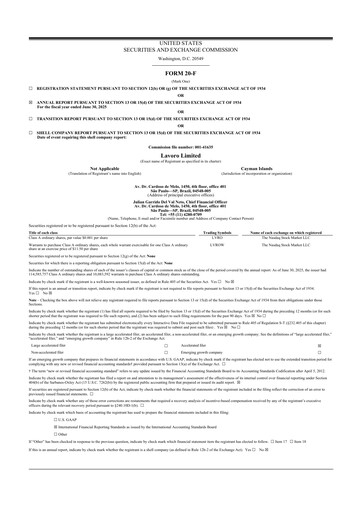 Thumbnail Lavoro 20-F Annual Report 2025