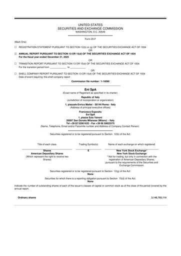 Vorschaubild ENI 20-F Jahresbericht 2025