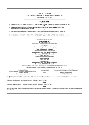 Thumbnail Cosan 20-F Annual Report 