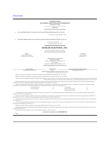 Thumbnail Semler Scientific
 10-K Annual Report 2022