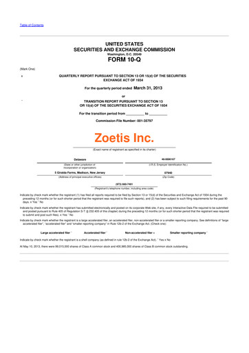 Thumbnail Zoetis 10-Q Quarterly Report FY2013 