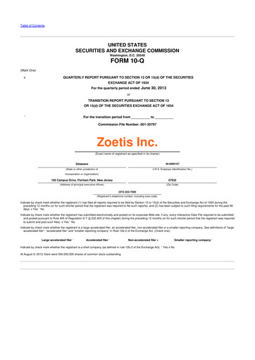 Thumbnail Zoetis 10-Q Quarterly Report FY2013 