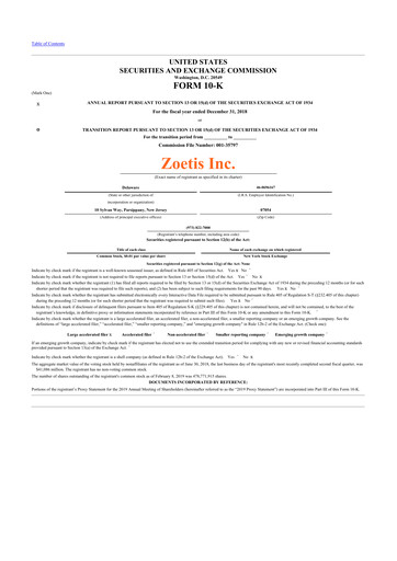 Thumbnail Zoetis 10-K Annual Report 2018