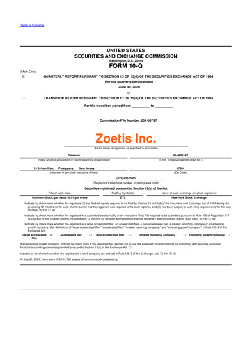 Thumbnail Zoetis 10-Q Quarterly Report FY2020 