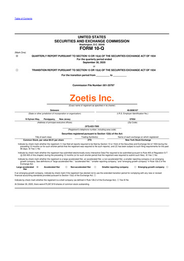 Thumbnail Zoetis 10-Q Quarterly Report FY2020 