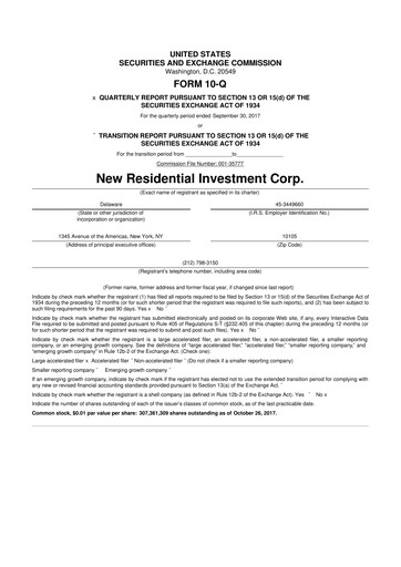 Thumbnail Rithm Capital 10-Q Quarterly Report FY2017 