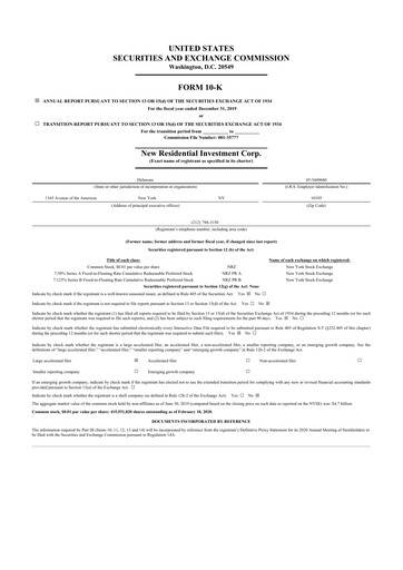 Thumbnail Rithm Capital 10-K Annual Report 2019