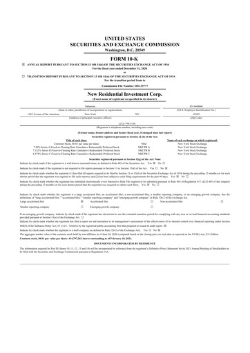 Thumbnail Rithm Capital 10-K Annual Report 2020