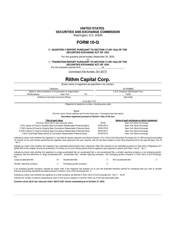Thumbnail Rithm Capital 10-Q Quarterly Report FY2023 