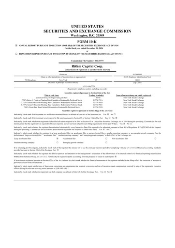 Thumbnail Rithm Capital 10-K Annual Report 2024