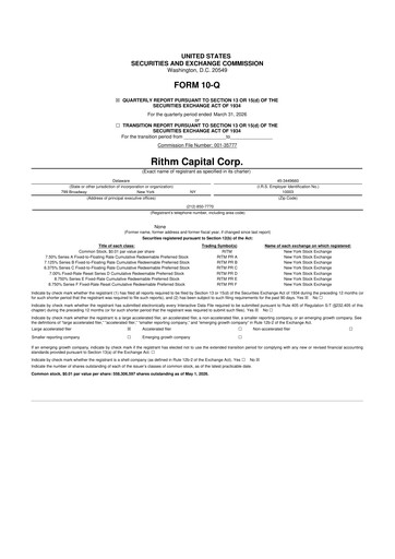 Thumbnail Rithm Capital 10-Q Quarterly Report FY2026 