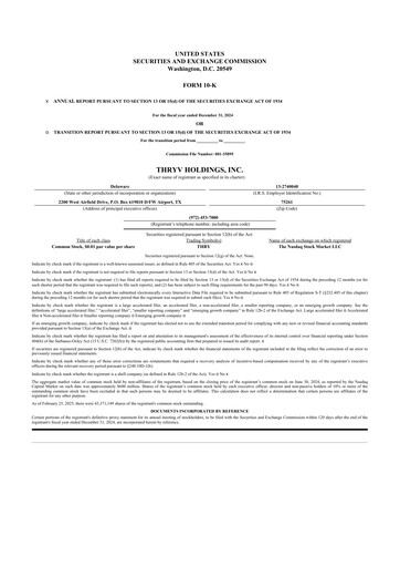 Thumbnail Thryv 10-K Annual Report 2024