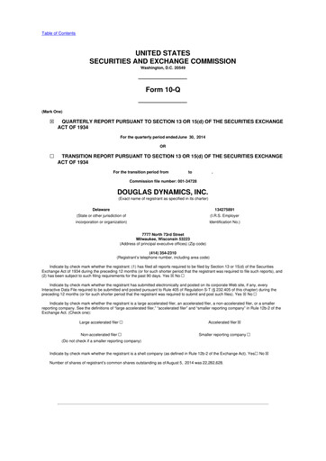 Thumbnail Douglas Dynamics
 10-Q Quarterly Report FY2014 