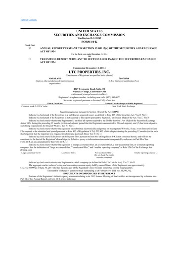 Thumbnail LTC Properties 10-K Annual Report 2014