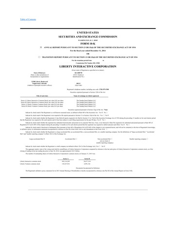 Miniature QVC Group 10-K Rapport annuel 2014