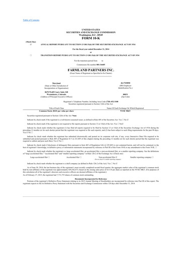 Thumbnail Farmland Partners
 10-K Annual Report 2014