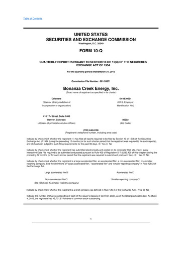Thumbnail Civitas Resources 10-Q Quarterly Report FY2015 