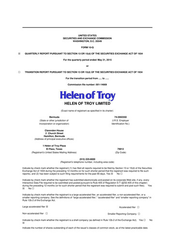 Thumbnail Helen of Troy 10-Q Quarterly Report FY2016 